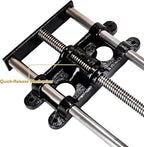 O'SKOOL 9 Inch Quick Release Workbench Front Vise for Woodworking, Heavy Duty Cast Iron Bench Vise with Beechwood Handle