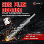 CSOOM SDS Plus Rotary Hammer Drill Bit 1"x8.27", Professional Concrete Drill Bit for Concrete, Brick, Stone and Cement Walls