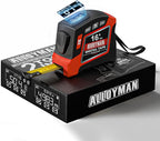 Alloyman 2-in-1 Digital Tape Measure, 16Ft Length, 6 Unit Options, 4 Measuring Modes, Stores 50 Records, Auto Lock with Magnetic Hook, Waterproof & Drop-Resistant