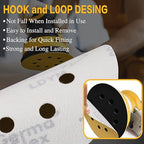 100PCS 5 Inch 8 Hole Sanding Discs 180 Grit,Gold Round Hook and Loop Sandpaper for Random Orbital Sander