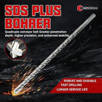 CSOOM SDS Plus Rotary Hammer Drill Bit 1/2"x12.2", Professional Concrete Drill Bit for Concrete, Brick, Stone and Cement Walls