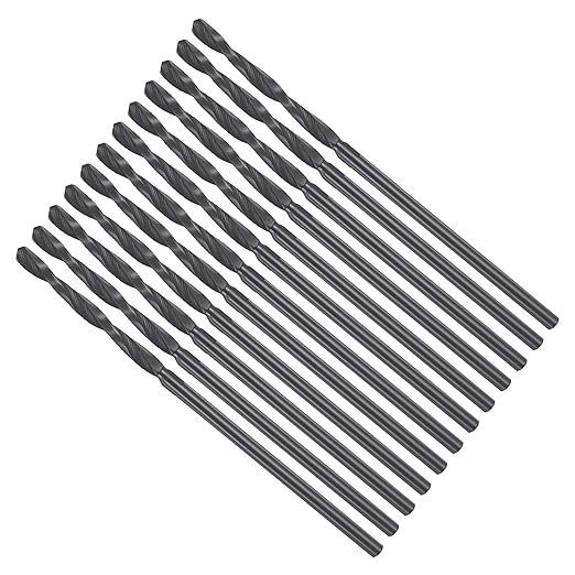 Drill Bit, 1/16" Cutting Diameter, 4241 HSS Nitriding Black 118° Cutting Angle Versatile Jobber Bits - (Applications: for Drilling Plastic Wood Soft Metal), 12-Pieces