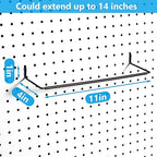 Paper Towel Holder for Pegboard, Extendable, Fit Any Standard Pegboard, 4 Packs, Black