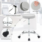 Drafting Stool, Adjustable Office Chair19.5’’-26.6’’, Gray Work Stools with Wheels (Gray)