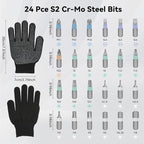 24 in 1 Magnetic Screwdriver Set, HYLEBOR Screwdriver Set with Detachable Handle, Mini Repair Tool Kit, Multipurpose DIY Precision Ratcheting Tool Set for Professional Work and Maintenance