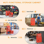 5-Drawer Rolling Tool Chest with Wheels, Lockable Metal Tool Box with Drawers, Detachable Top Cabinet & Storage Cart for Garage Workshop,Repair Room(Red)