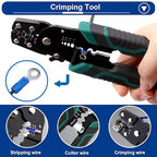 Tnisesm 1100pcs Wire Connectors - Insulated Electrical Wire Terminals with Crimp/Stripping/Cutting Multifunction Wire Crimping Tool 22-10AWG- Ring, Butt, Spade, Fork Connector Kit