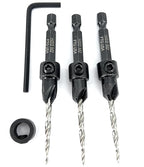 FTG USA Countersink Drill Bit Set for Wood with Tapered Drill Bit 3 Pc #6 (9/64")