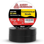 Avery Dennison Electrical Tape, 3 Rolls Commercial Grade PVC Electric Tape, UL/CSA Listed ¾ in x 99 ft Insulating Vinyl Tape for Electrical, Repairs, Automotive and Equipment, EC-800, Black