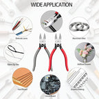 2 Pack Wire Cutters,6.5 Inch Flush Cutters,Wire Cutters heavy Duty,Spring Loaded Cutting Pliers,Side Cutters (Red&Grey)