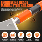 Manual Mini Steel Nail Gun Kit with Nailers Adjustable Speed Fastening Tool Portable Handheld Concrete Nailer Gun for Drywall, Steel, Woodworking & DIY Projects