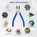 KAIHAOWIN Wire Cutters 5-Inch and 6-Inch Set Flush Cutters Ultra Sharp Spring Loaded Wire Snips Clippers Cutting Pliers for Crafting Jewelry Making-2 PCS