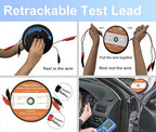 Makeronics 2 Wires 30FT 18AWG Retractable Test Leads with Roll-up Storage Pouch and Dual Ended Electrical Alligator Clips Test Probe Lead Wire Cables for Circuit Connection/Electrical Testing