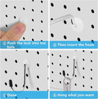Pegboard Hook Locks, Peg Board Plugs, for Stopping Hooks from Falling Off, 60PCS, Translucent