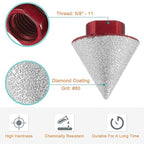 HARFINGTON Diamond Beveling Chamfer Bits 1.49" Dia 5/8-11 Thread Cone Grinder Bit with Adapter, Countersink Drill Bit to Enlarge Holes for Porcelain Tile, Marble, Ceramic, Glass, Stones