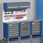 Tool Chest with Wheels and 4 Pad Feet,Tool Chest with 2 Doors and Adjustable Shelves,Lockable Steel Chest for Garage,Home and Office,can be Combined to Large Cabinet Set