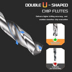 Drill Bit, 9.5mm Cutting Diameter, 4241 HSS 118° Cutting Angle Uncoated Bright Versatile Jobber Bits - (Applications: for Drilling Plastic Wood Soft Metal), 1-Pieces