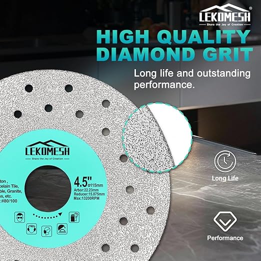 Rock Slab Grinding Disc - 5 inch Glass Cutter Disc(2pcs), Granite Cutting Blade, Diamond Grinder Wheel for Rock Slab, Stone, Tile, Marble, Granite, Glass Diamond Saw Blades