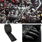 Fiberglass Hose Heat Shield Sleeve Spark Plug Wire Heat Protector Boots Auto Hose Roll 2500 Degree for Car&Auto Wire Loom Brake Line Cable (Black 1" IDX10')