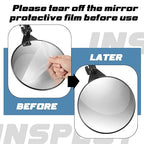 Barydat 4 Pack Under Vehicle Inspection Mirror with Telescoping Handle and Light 8 Inch Diameter Security Angle Adjustment Handheld Inspection Mirror for Under Car Truck Equipment Over Shelf