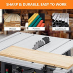 PioneerWorks 10 Inch Table Saw, 15A Multifunctional Saw With Stand & Push Stick, 90° Cross Cut & 0-45° Bevel Cut, 5000RPM, Adjustable Blade Height for Woodworking