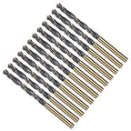 Drill Bit, 5mm Cutting Diameter, 4341 HSS Gold and Black 118° Cutting Angle Number Jobber Bits - (Applications: for Drilling Soft Metal Plastic Wood), 12-Pieces
