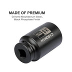 CASOMAN 1/2" Drive x 33 mm Deep 6 PT Impact Socket, CR-MO, 1/2-inch Drive 6 Point Axle Nut Socket for Easy Removal of Axle Shaft Nuts (33MM)