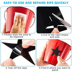 Outus 16 Pieces Waterproof Tent Repair Tape Kit, Repair Tape for Sofa, Tent,seat,Jackets,Umbrella, 8.27" x 11.69" (Black)