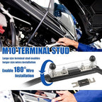 BOJACK ANL Fuse Holder with 600 Amp ANL Fuse, ANL Fuse Block with 2 Pieces 600A ANL Fuse, M10 Stud Terminals Maximum Current 750A, for Trucks, Cars, Ships, etc.