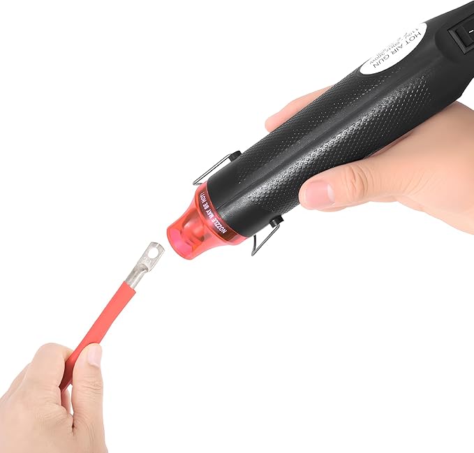 Hydraulic Crimping Tool,with Cable Cutter & 9 Dies,Dattery Terminal Cable Crimper tool for 12 to 2/0 AWG, With Mini Heat Gun and Heat Shrink Tubing