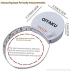 Tape Measure for Body Measurement 60Inch Window Reading & Ergonomic Curve Design Soft Flexible Sewing Tape with Lock Pin Weight Loss Fitness Muscle Building Medical Nursing Dual Scale (White)