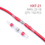 Wirefy 150 PCS Solder Seal Wire Connectors - Heat Shrink Solder Butt Connectors - Waterproof Solder Sleeves - Self Soldering Wire Connectors - Red 22-18 AWG