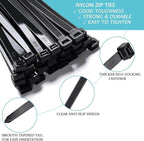 zip ties 18 inch large plastic cable ties black 100 per pack nylon ties wraps outdoor use With 60 Pounds Tensile