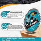6-1/2 Inch Miter/Table Saw Blades 4pcs, 60 Teeth ATB TCT Fine Finish Wood Cutting Circular Saw Blade with 4/5|5/8 Inch Arbor