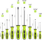 FASTPRO 8-Piece Magnetic Screwdrivers Set with 4 Phillips and 4 Slotted Tips, Precision Screwdriver Repair Tool Kit, Green