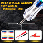 Test Light Probe Kit, 3-72V DC LED Digital Automotive Circuit Tester with Voltmeter, 18 Pieces Multi Function Auto Fuse Voltage Tester Electric Probe Test Kit with Black Carrying Case