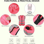 TICONN Reflective Safety Vest High Visibility Class II Mesh Vest for Women & Men Meets ANSI Standards