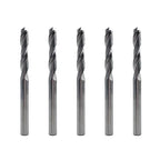 1/4" Solid Carbide Jobber Drill Bits with Straight Shank and 118° Point Angle, Made from K20 Tungsten Carbide,Applications: for Stainless Steel Alloy Metal, 5-Piece