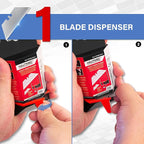 HAUTMEC 100 Pack Utility Knife Blades, Standard Box Cutter Blades with Innovative Safty Dispenser, Premium Carbon Steel Utility Blade Replacement, for Box, Carpet, Rope - HTUBL25011
