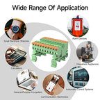 2Pcs DIN Rail Terminal Blocks, 10P Lever Wire Connectors for AWG 24-12, 300V 15A, 40Pcs Wire Ferrules Terminals & 4.72 Inch DIN Rail Included,CE
