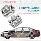 IRONTEK 19B3100+19B3101 Rear Brake Caliper Passenger & Driver Side Caliper Assembly Fit Kia [2006-2001 Optima, 05-10 Sportage], Fit Hyundai [06-08 Sonata, 05-09 Tucson]