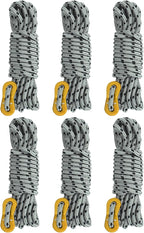 GEERTOP 6 Pack 5 mm Guy Lines Ultralight Tent Cords with Aluminum Adjuster Tensioner Outdoor Camping Guylines Ropes for Tent Tarp, Canopy Shelter, Climbing, Hiking Backpacking Survival Gear