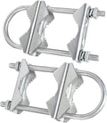 Double Antenna Mast Clamp V Jaw Block with U Bolts, Heavy Duty Mast to Mast Mount Bracket Kit for Outdoor Antenna 2 Sets