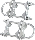 Double Antenna Mast Clamp V Jaw Block with U Bolts, Heavy Duty Mast to Mast Mount Bracket Kit for Outdoor Antenna 2 Sets