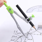 Math Geometry Kit Sets 10 Piece Student Supplies with Shatterproof Storage Box,Includes Rulers,Protractor,Compass,Eraser,Pencil Sharpener,Lead Refills,Pencil,for Drafting and Drawings（Green）