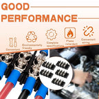9 Circuits 9 Positions Terminal Block 20-30A 200-450V Dual Row Screw Terminals Strip with 54 PCS Heat Shrink Wire Fork Connectors(Pack of 3pcs)