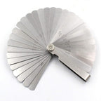 Stainless Steel Feeler Gauge Universal Standard SAE and Metric Offset Valve Thickness Gauge 32-Piece Blade Tool for Measuring Gap Width/Thickness