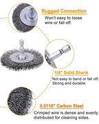 9 Pack Drill Wire Brush with 1/4-Inch Hex Shank, Rocaris Carbon Steel Drill Wire Brush, Cup/ Wheel/ Pen Brush Set for Rust Removal, Corrosion and Scrub Surfaces