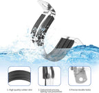 1-1/4 Inch Reinforced Rigid Pipe Strap, 20 PCS 2 Holes U Bracket Cable Clamp Hanger, Rubber Cushioned Insulated Clamp, Conduits Strap Clamps for Pipe Fixing on Various Surfaces(32mm)