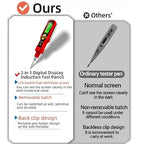 2 in 1 Digital Display Induction Test Pencil, Non-Contact Voltage Tester with LCD Display, Non-Contact AC Voltage Tester Pen, Smart Voltage Test Pen for AC/DC Circuit Detection (Red)